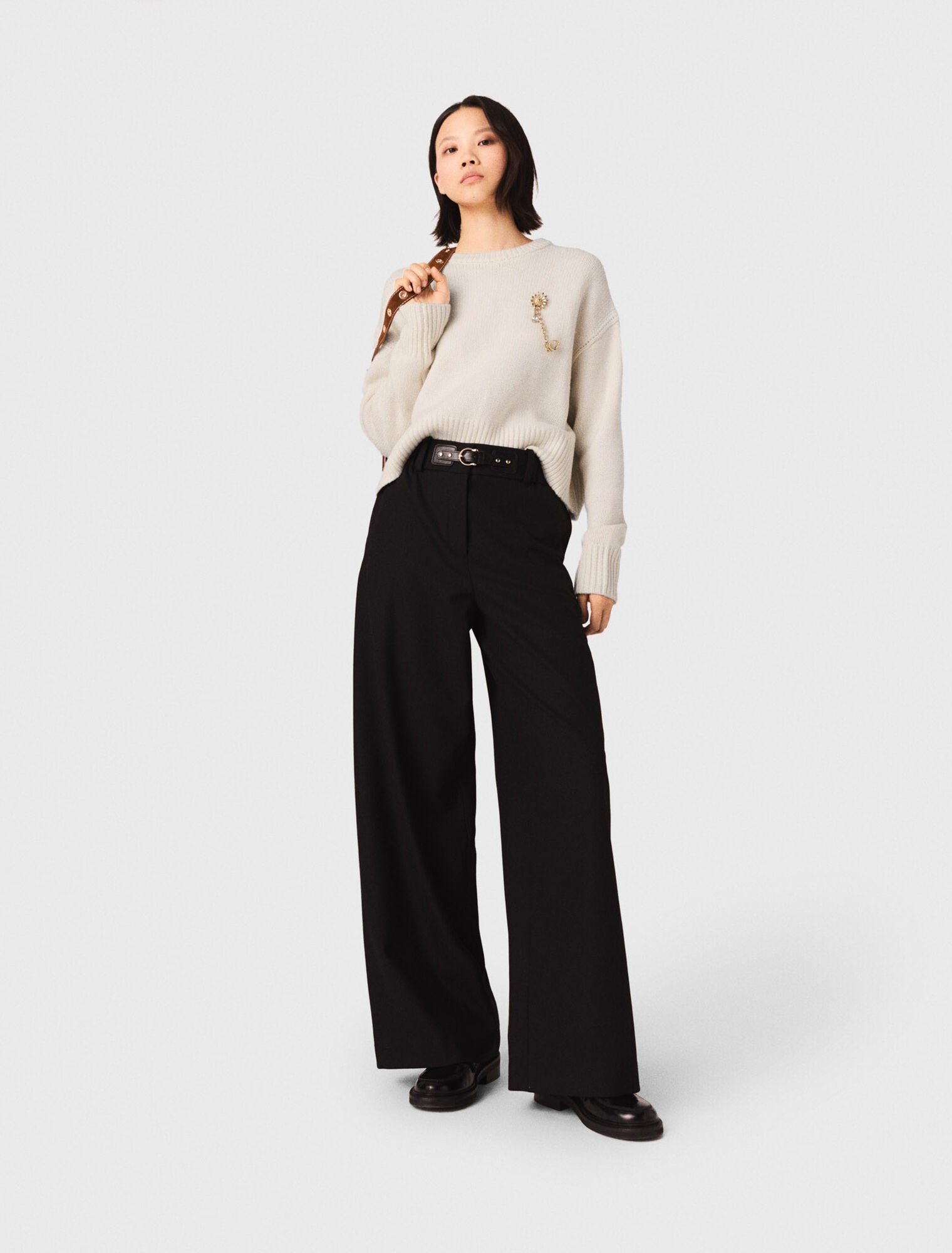 Pantalon tailleur à jambes larges