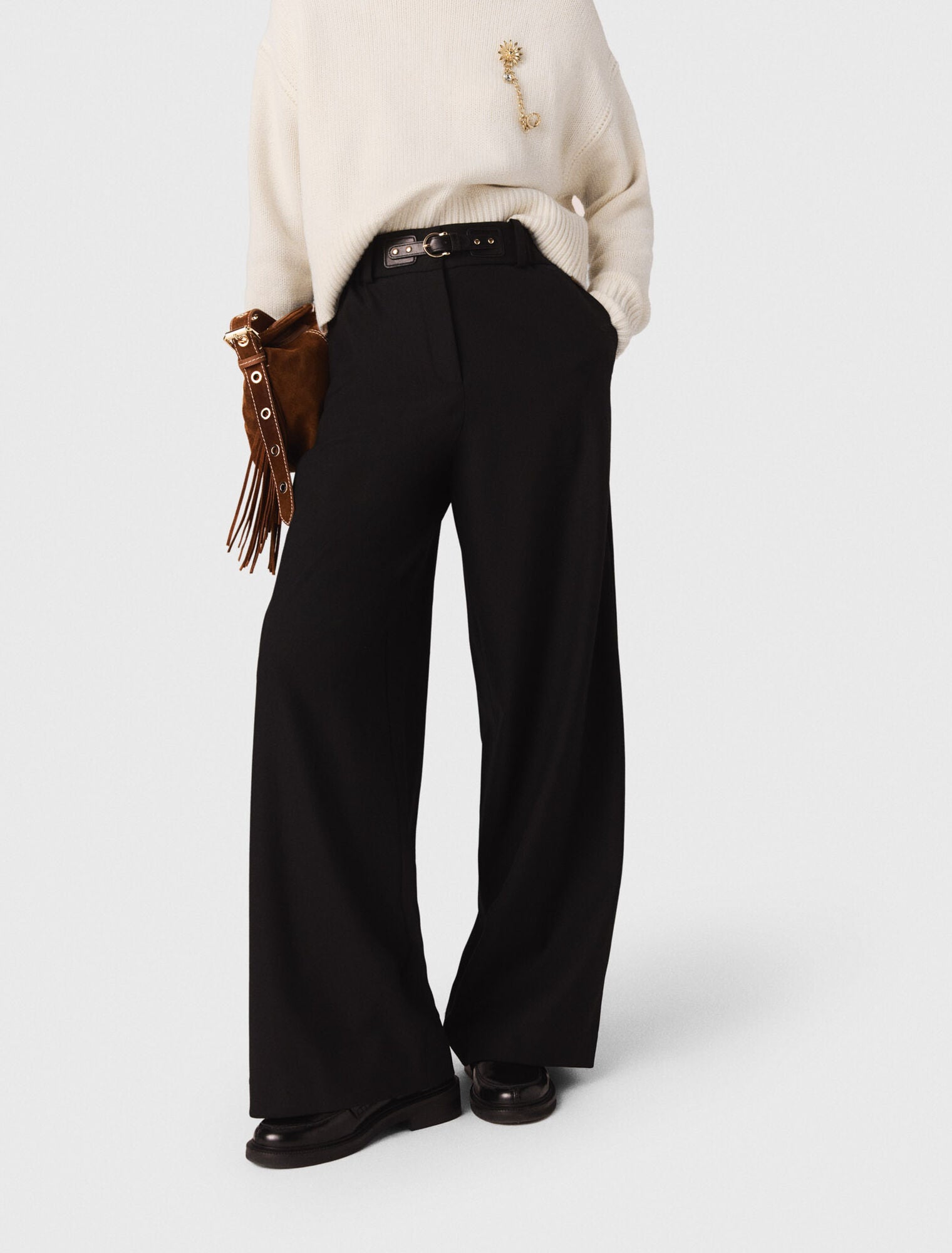 Pantalon tailleur à jambes larges