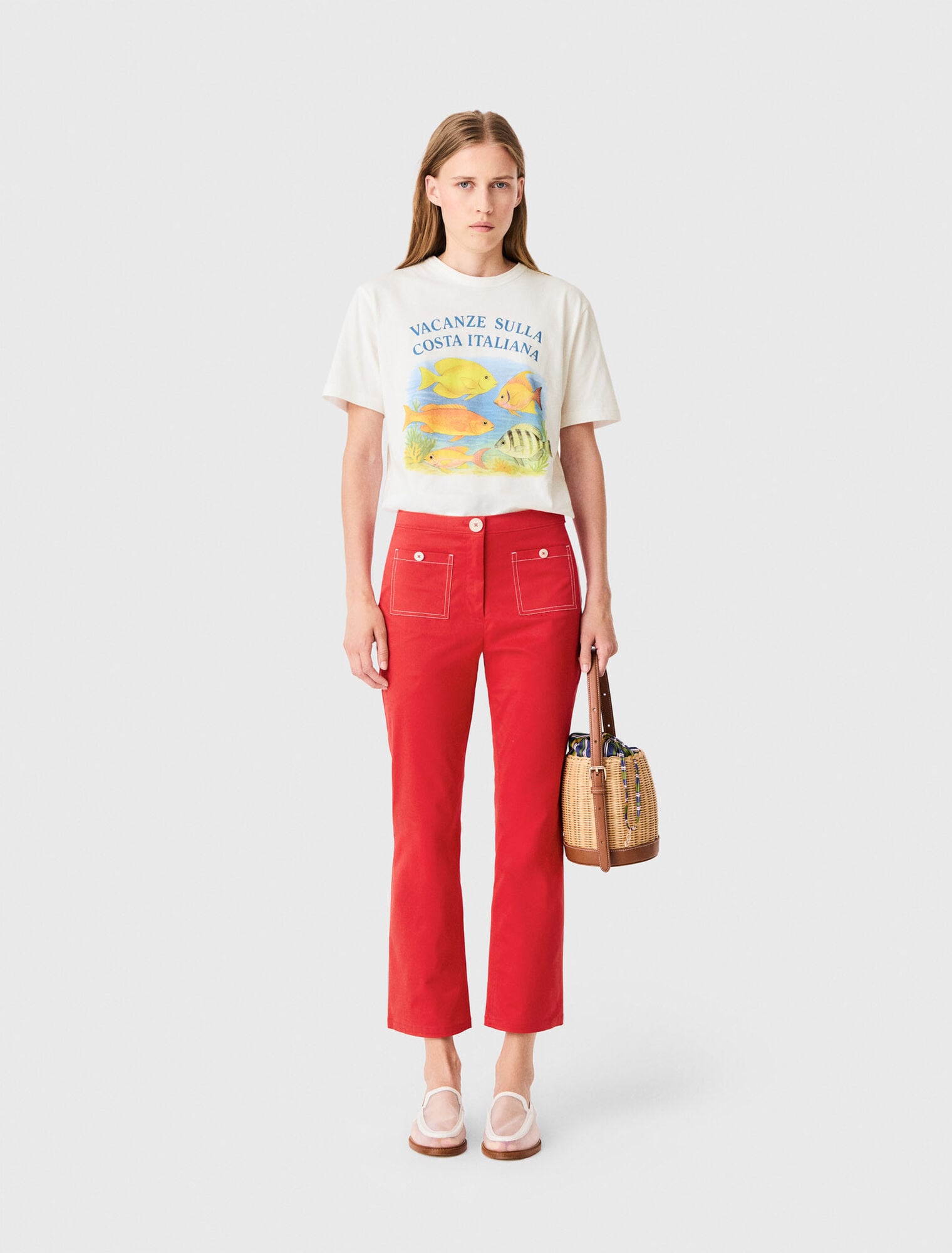 Pantalon corsaire en coton