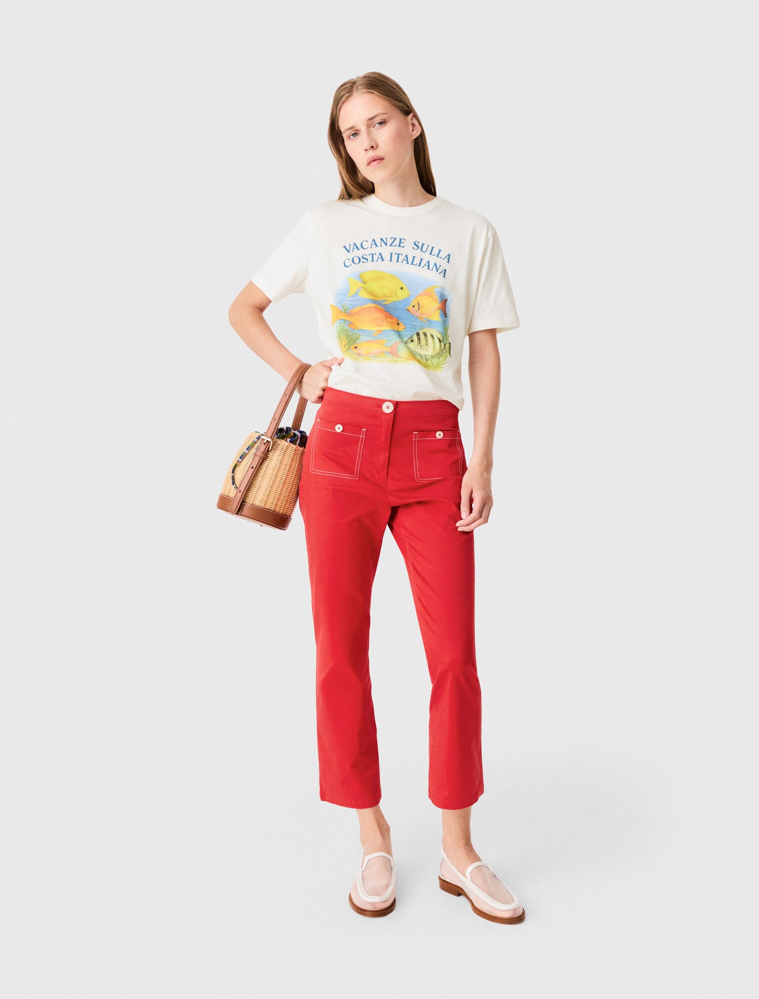 Pantalon corsaire en coton