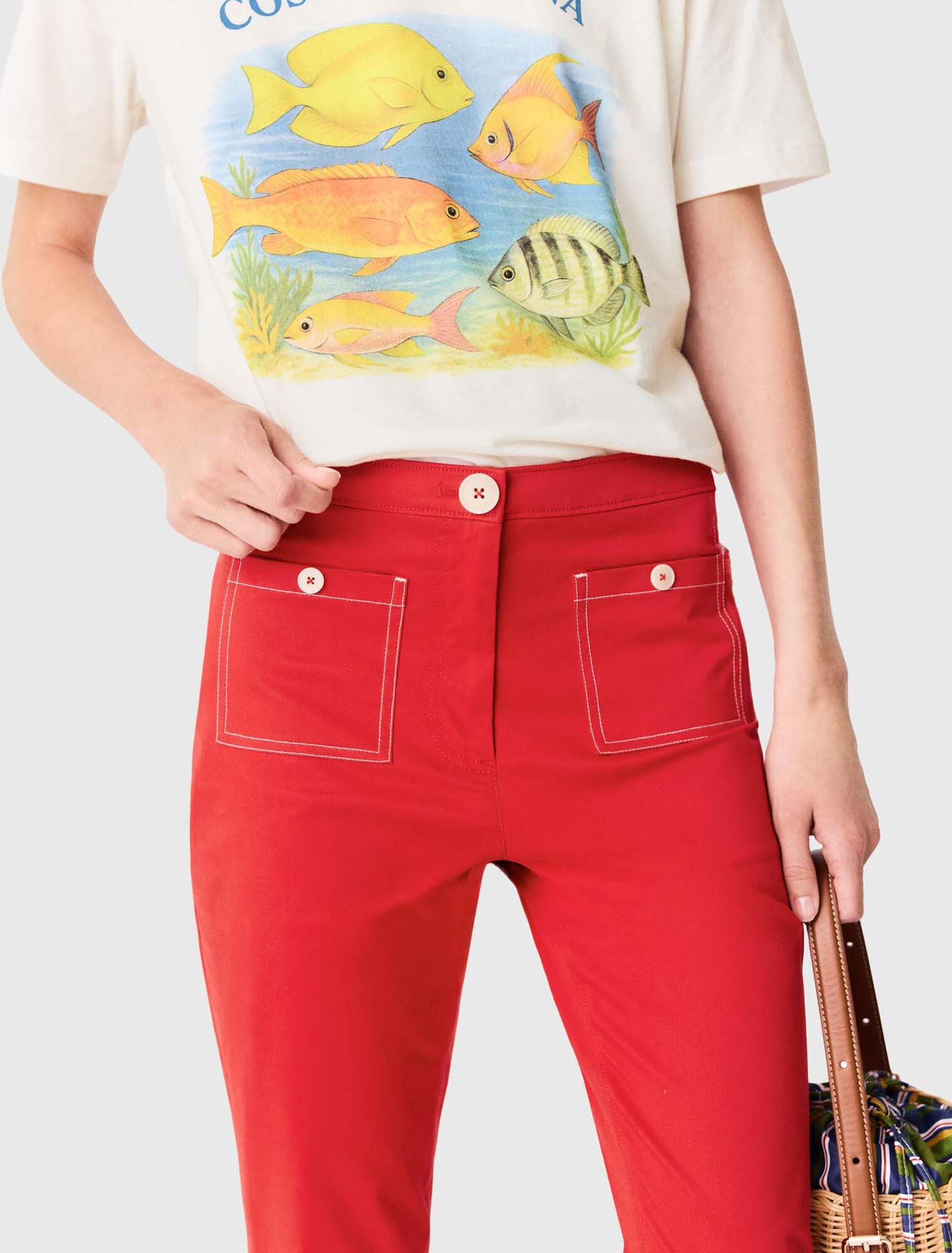 Pantalon corsaire en coton