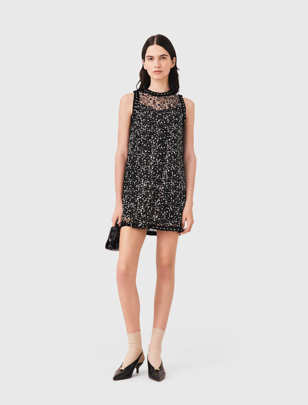 Robe strassée à motif floreal