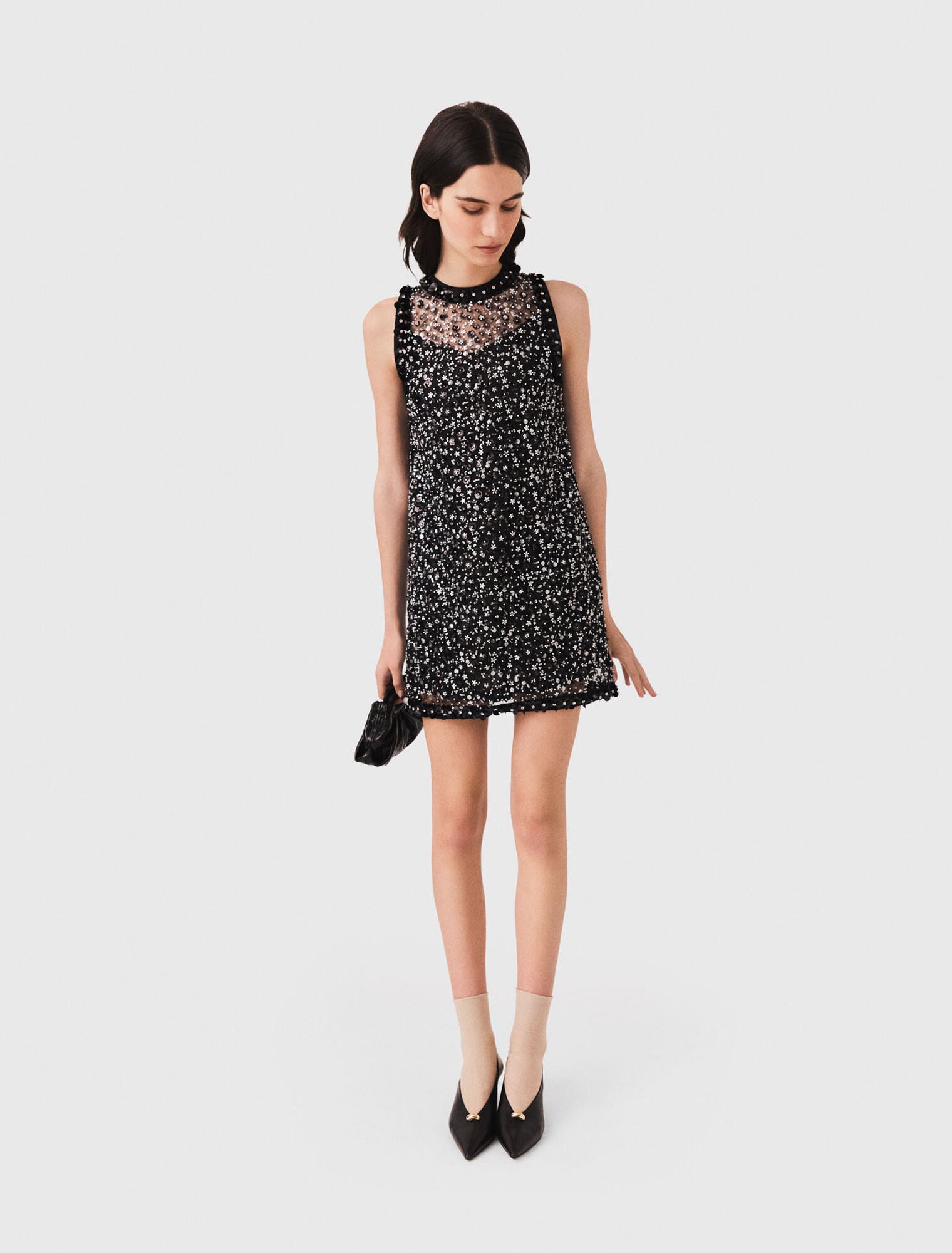 Robe strassée à motif floreal