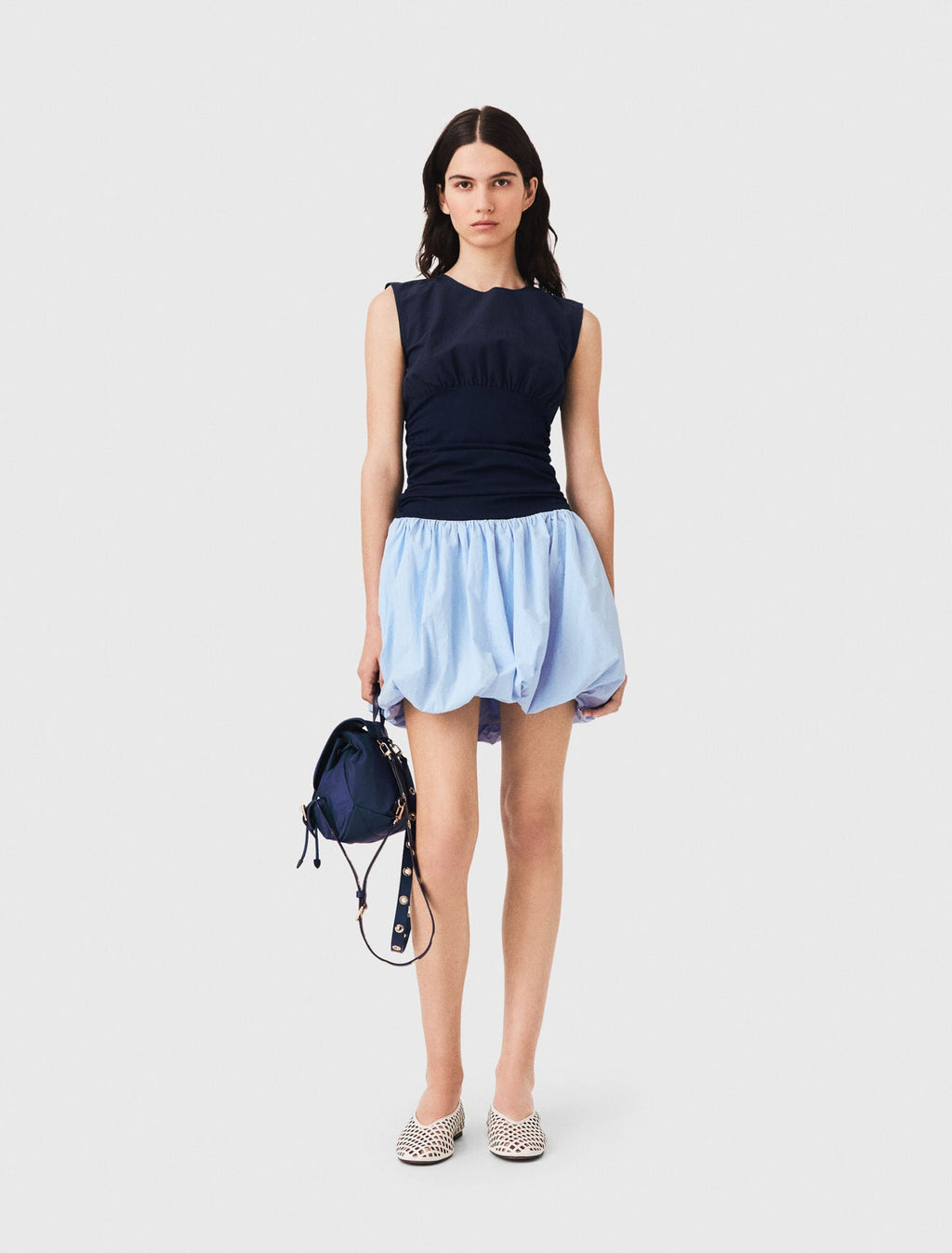 Robe bi-matière en jersey et coton
