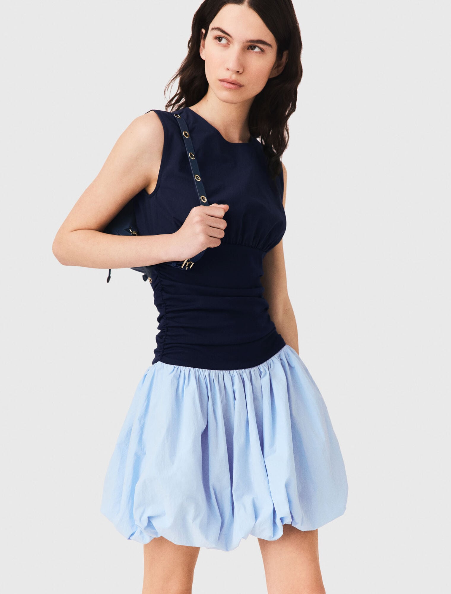 Robe bi-matière en jersey et coton