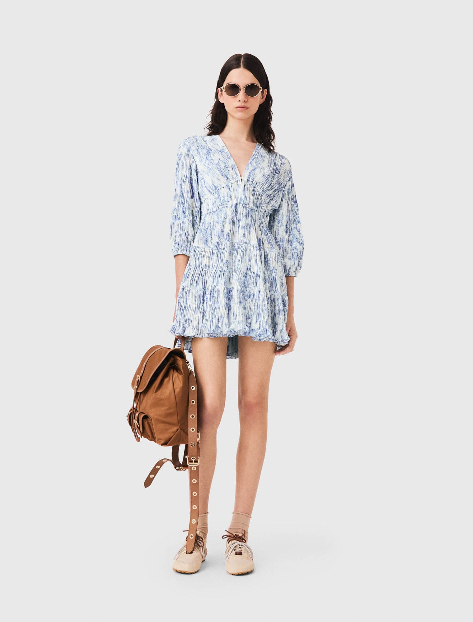 Robe plissée imprimée