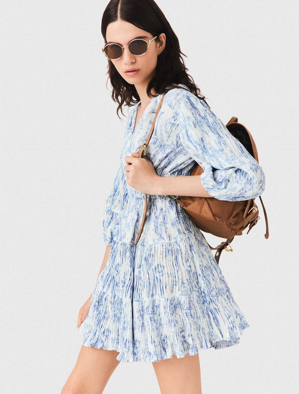 Robe plissée imprimée