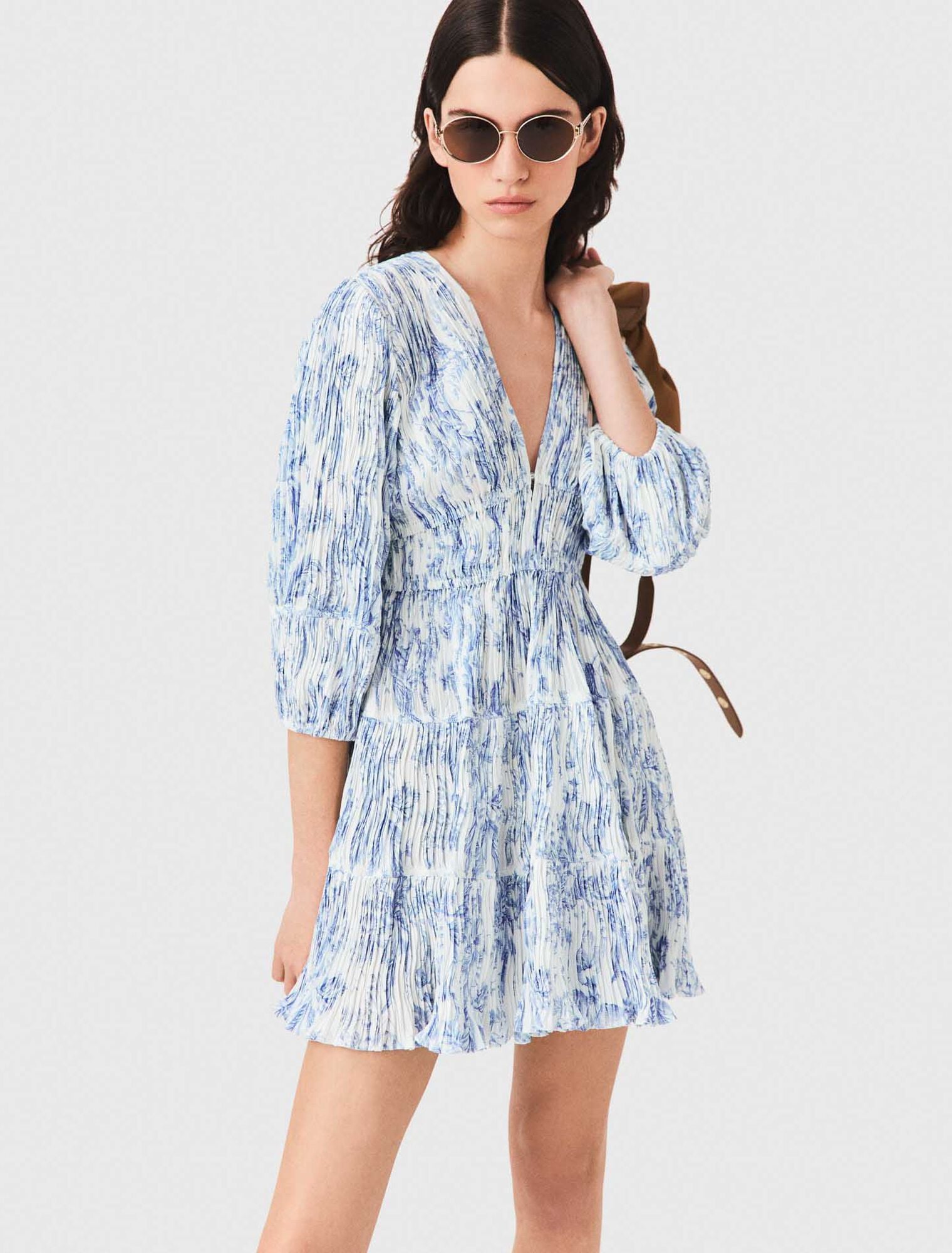 Robe plissée imprimée