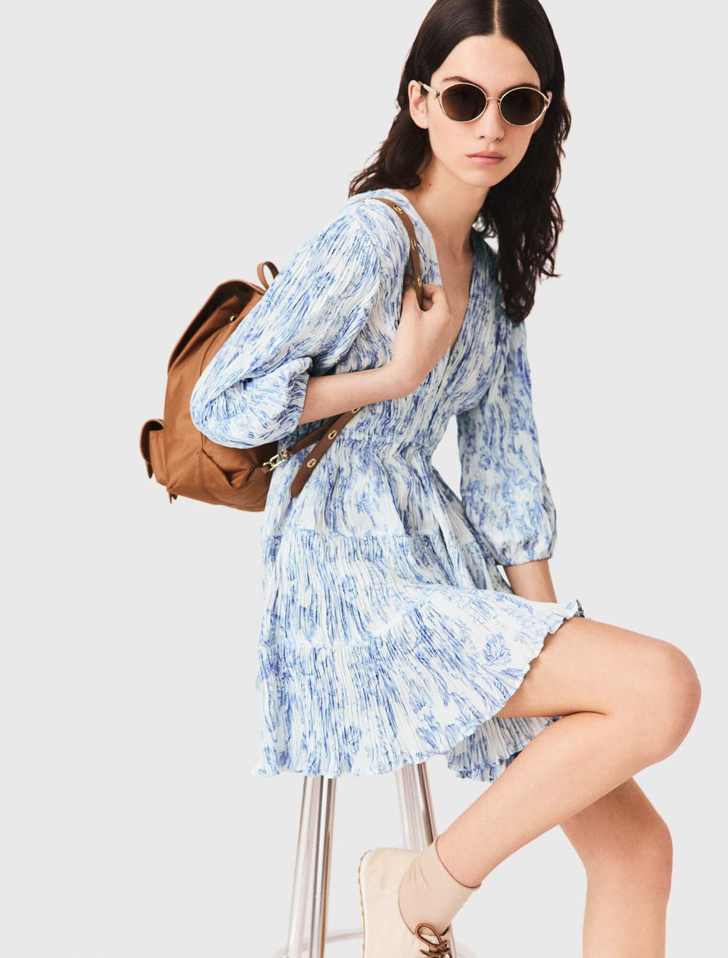 Robe plissée imprimée