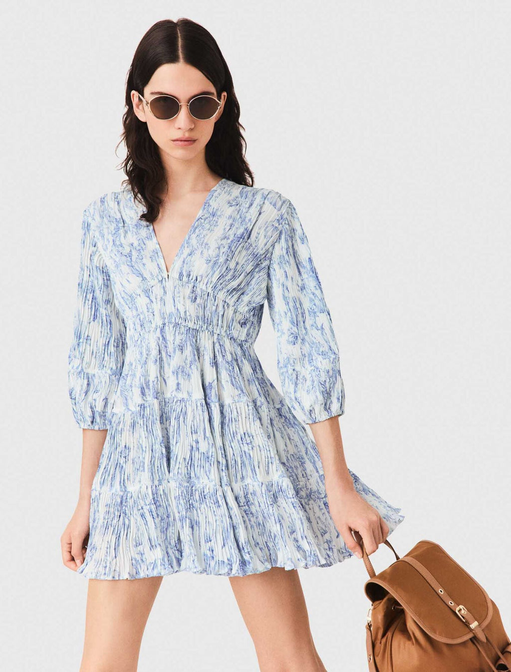 Robe plissée imprimée