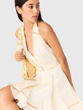 Robe courte imprimée dos nu