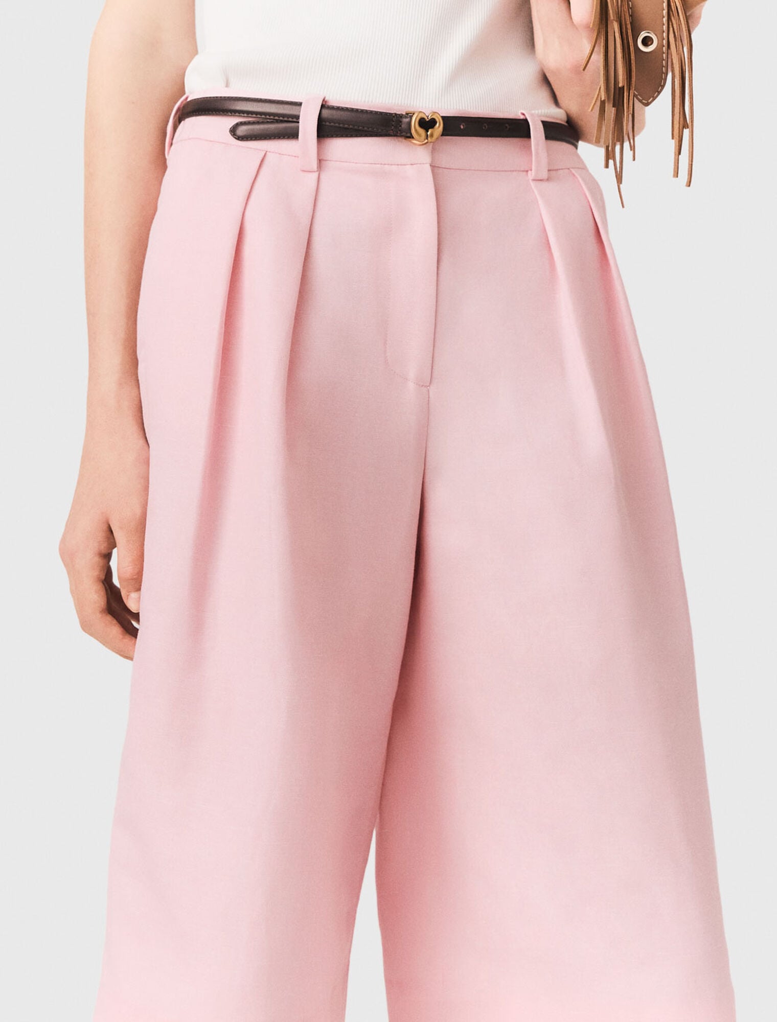 Bermudas à plis en lin mélangé