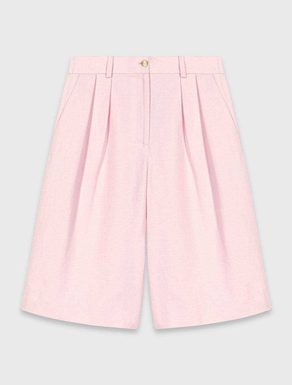 Bermudas à plis en lin mélangé