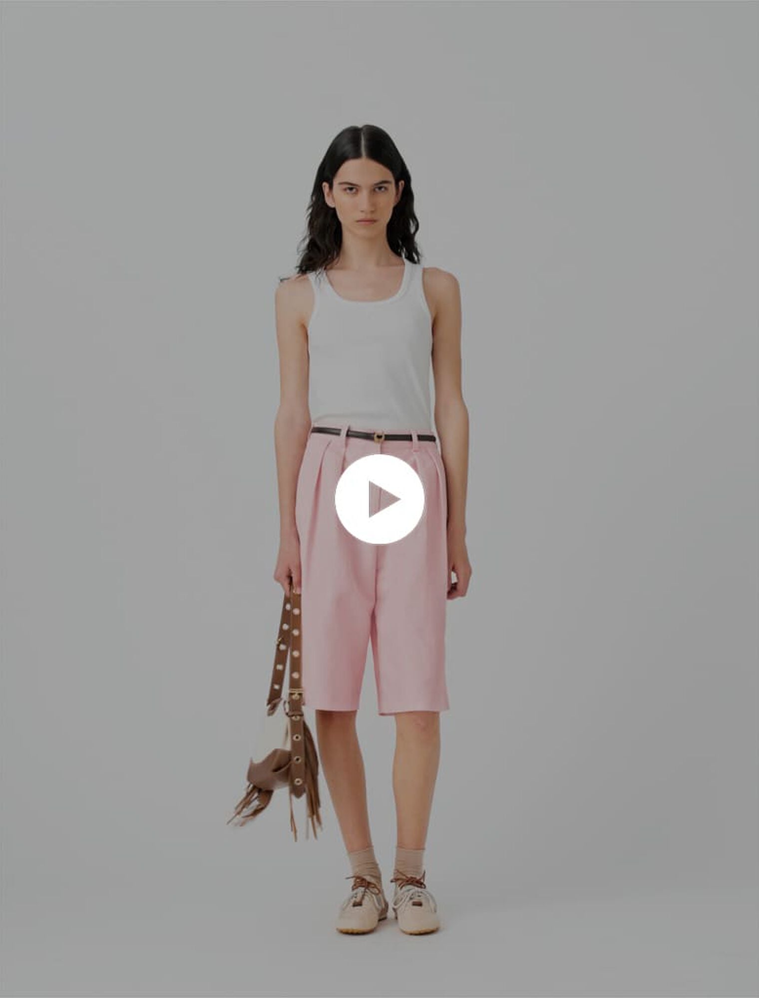 Bermudas à plis en lin mélangé