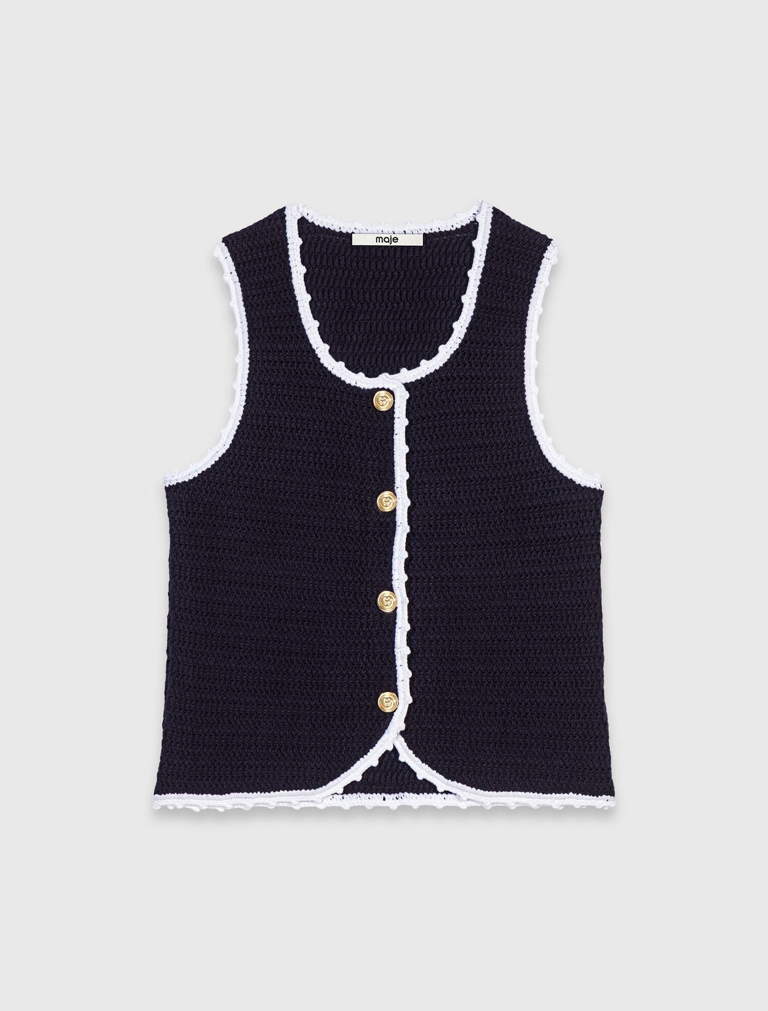 Top en maille avec finitions en crochet