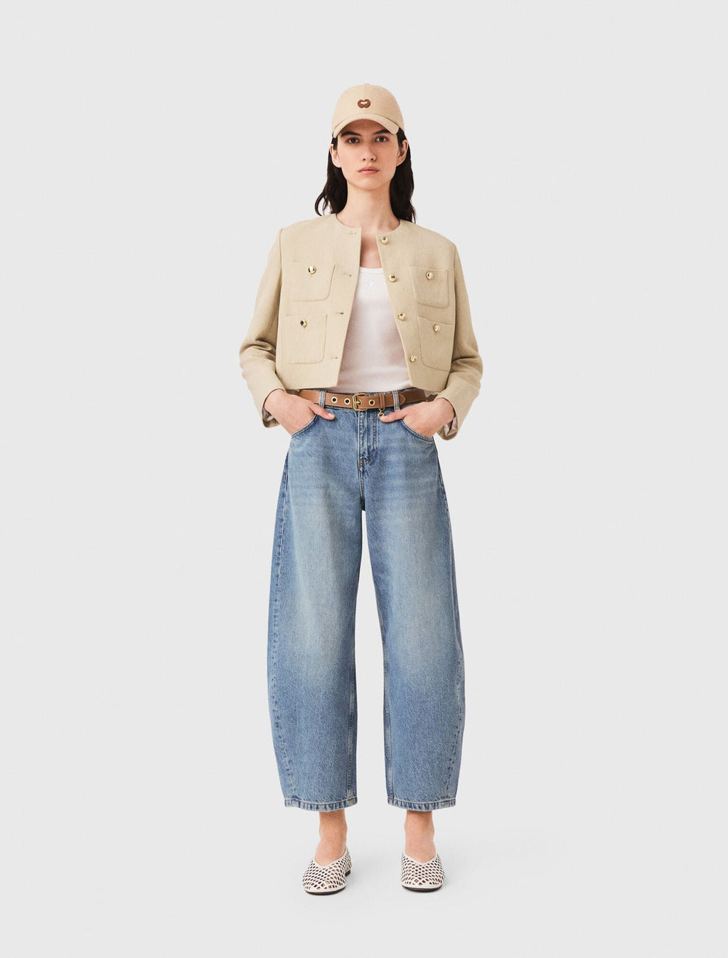 Veste courte en lin mélangé