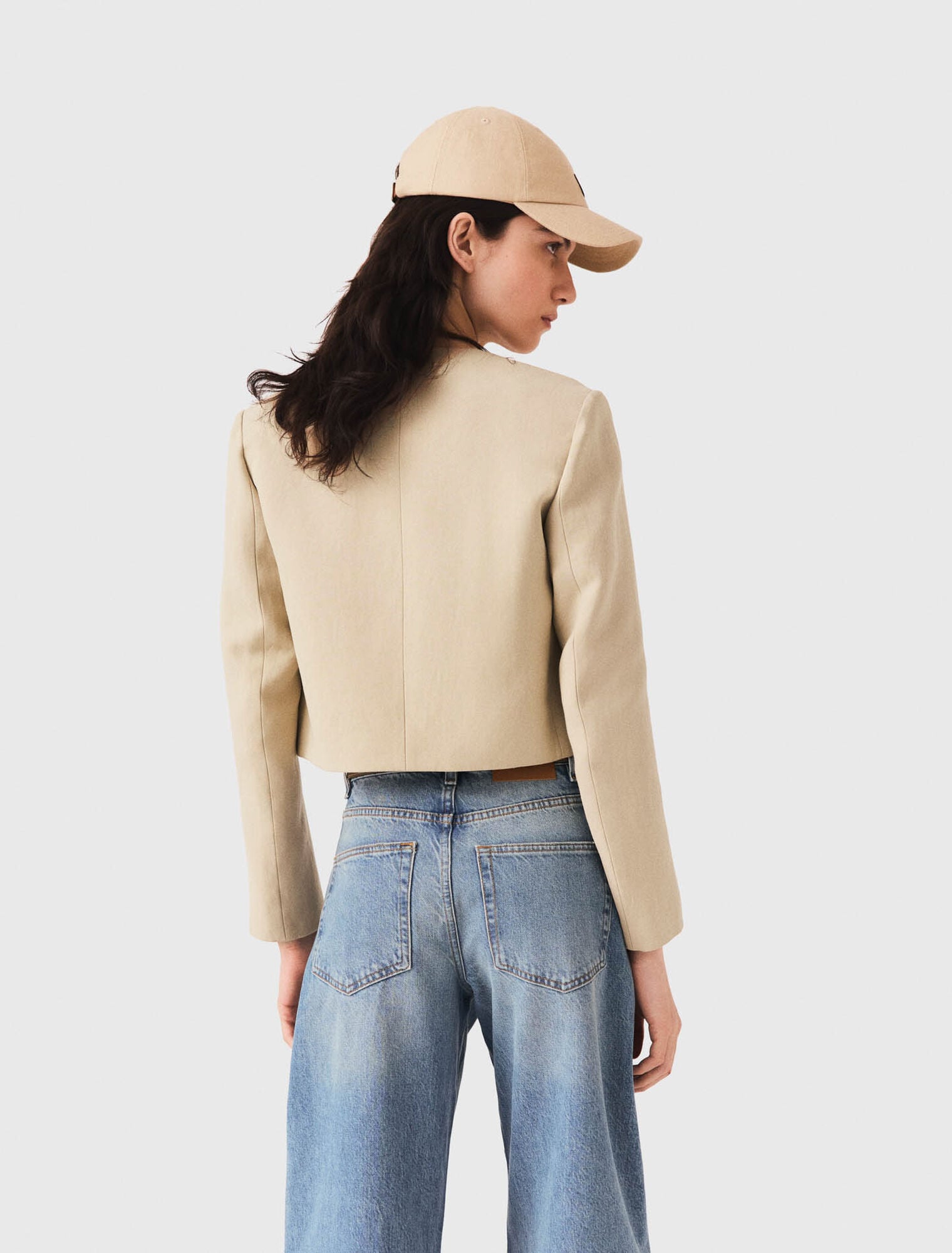 Veste courte en lin mélangé