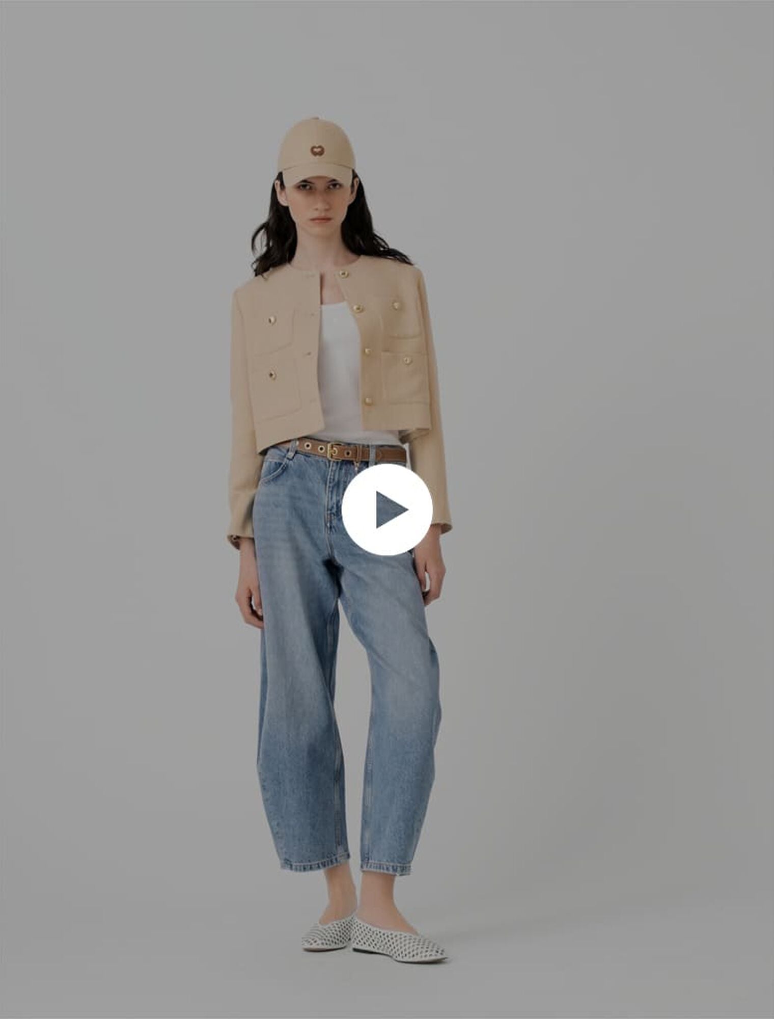 Veste courte en lin mélangé